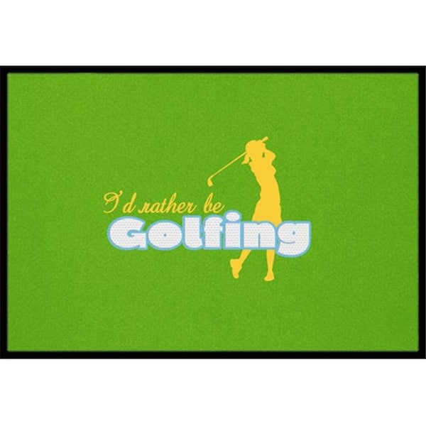 Carolines Treasures Carolines Treasures SB3093MAT Id rather be Golfing Woman on Green Indoor or Outdoor Mat SB3093MAT - main